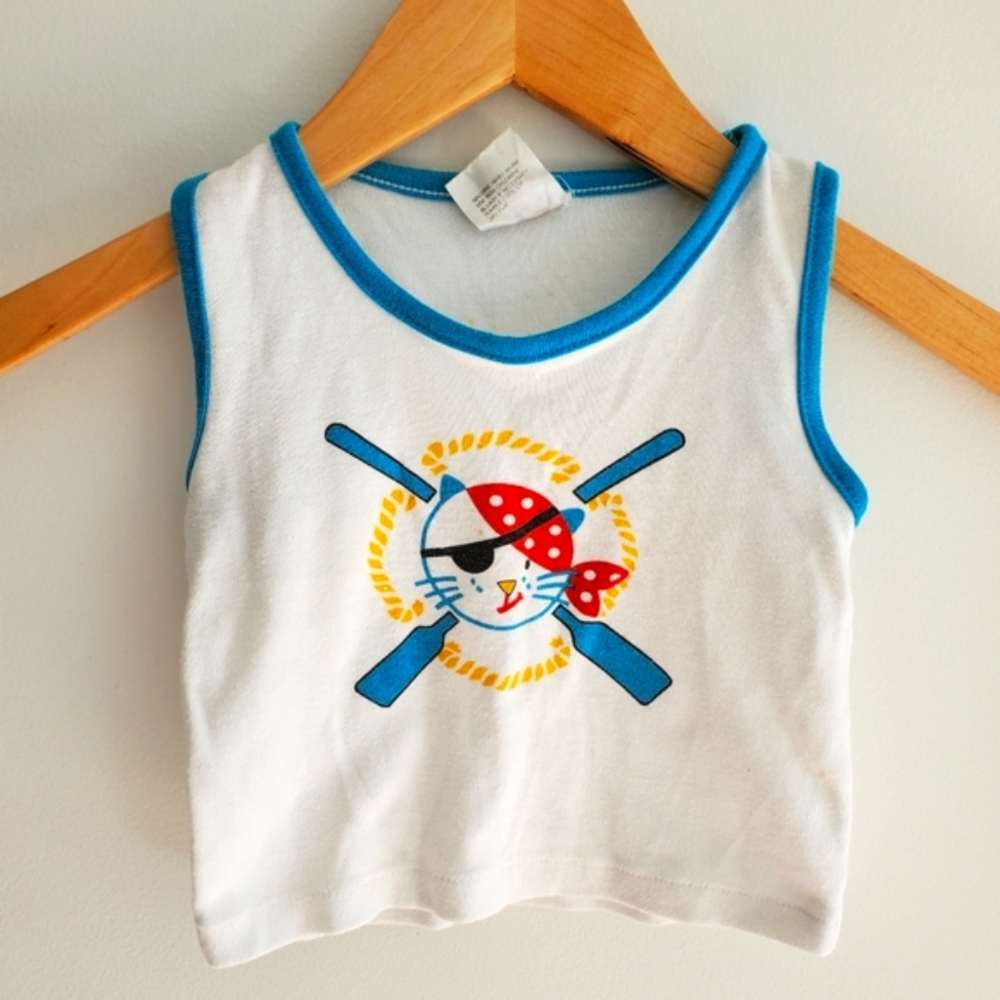 Pirate Kitty Tank Top Size 24 Months